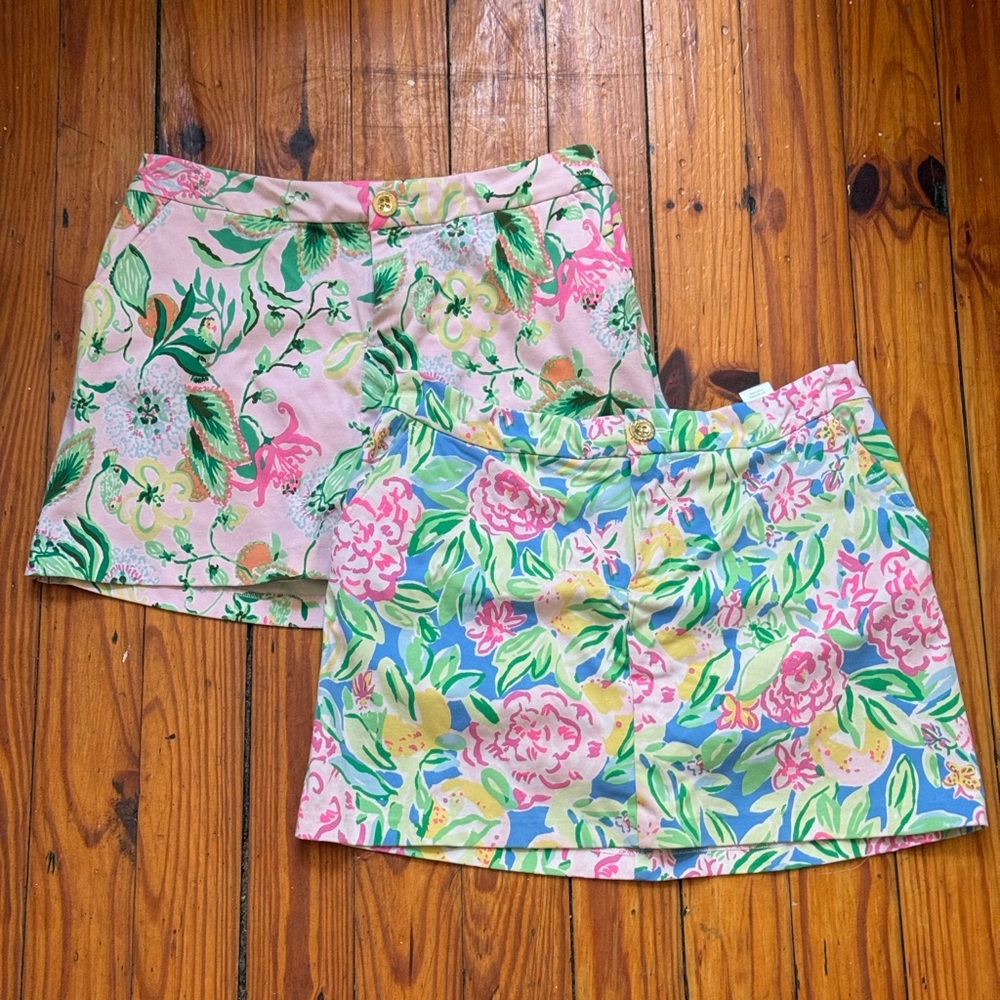 Floral Print skorts in Pink and Green